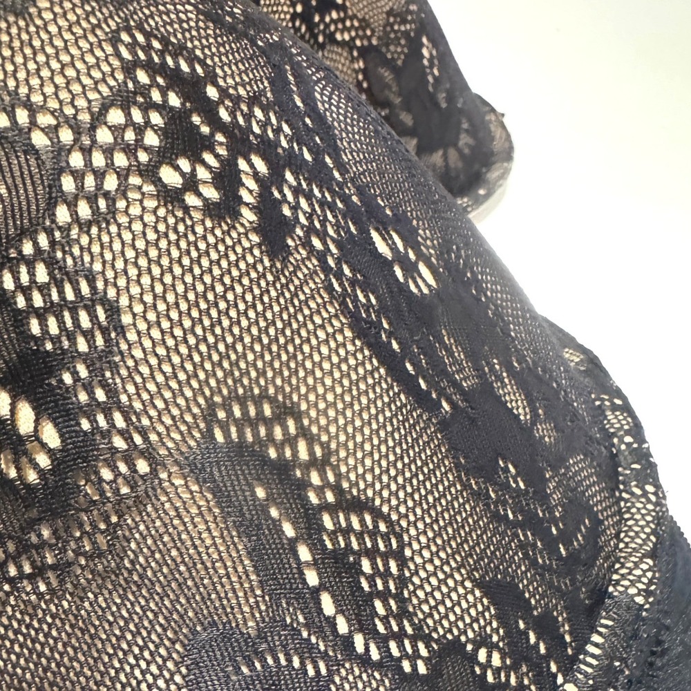 Maidenform Black Lace Padded Underwire Bra 40DD Floral Overlay 04166M - Picture 8 of 9